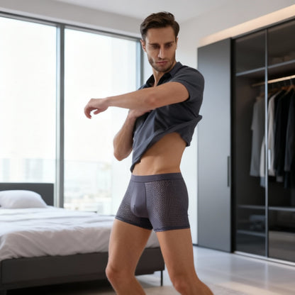XX527 Quick-dry Mesh Ice Silk Men's Boxers Breathable Mesh Thin Plus Size Underwear